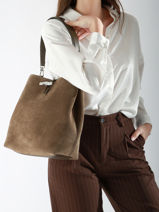 Longchamp Le roseau velvet Longchamp Groen-vue-porte