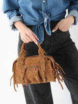 Cross Body Tas Velvet Leder Milano Bruin velvet VE24093-vue-porte
