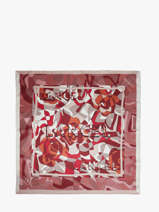 Zijden Sjaal 90x90 Puzzle Lancel Roze charms A13099