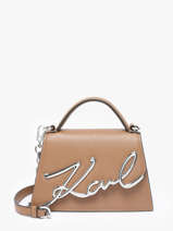 Cross Body Tas K Signature Leder Karl lagerfeld Bruin k signature A1W30038