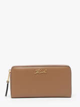 Portefeuille Leder Karl lagerfeld Bruin k signature A1W32106