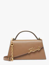 Cross Body Tas K Signature Leder Karl lagerfeld Bruin k signature A1W30458