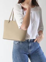 Schoudertas Medium Karly Leder Lauren ralph lauren Beige karly 31924351-vue-porte