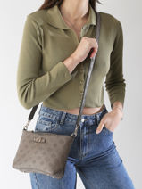 Cross Body Tas Gerty Polyurethaan Guess Bruin gerty PD952912-vue-porte