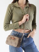 Cross Body Tas Izzy Polyurethaan Guess Bruin izzy OS865414-vue-porte