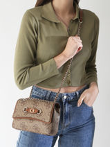 Cross Body Tas Izzy Polyurethaan Guess Bruin izzy OS865419-vue-porte