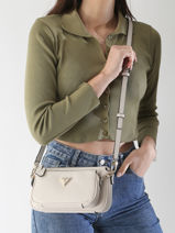 Cross Body Tas Noelle Polyurethaan Guess Beige noelle ZG787971-vue-porte