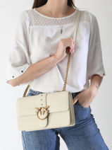 Cross Body Tas Love Bag Icon Leder Pinko Wit love bag icon A0F1-vue-porte