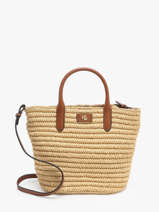 Handstas S Brie Raffia En Leder Lauren ralph lauren Beige brie 31962120