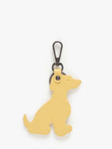 Sleutelhanger Hond Leder Milano Geel caviar CA24124