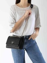 Cross Body Tas Eco Rianee Polyurethaan Guess Zwart eco rianee QG954121-vue-porte