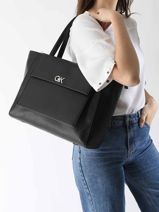 Schoudertas Ck Medium Gerecycleerd Polyester Calvin klein jeans Zwart ck medium K612811-vue-porte
