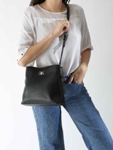 Cross Body Tas Ck Convertible Gerecycleerd Polyester Calvin klein jeans Zwart ck convertible K612803-vue-porte
