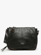 Cross Body Tas Glam Eyelet Leder Basilic pepper Zwart glam eyelet BGLE44