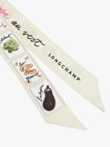 Longchamp Soie gots Foulard Beige-vue-porte