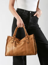 Handtas Cow Leder Basilic pepper Bruin cow BCOW22-vue-porte