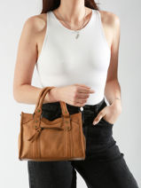 Cross Body Tas Cow Leder Basilic pepper Bruin cow BCOW72-vue-porte