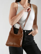 Cross Body Tas Cow Leder Basilic pepper Bruin cow BCOW2S-vue-porte