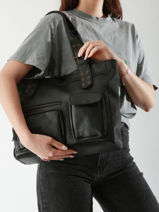 Handtassen Cargo Leder Basilic pepper Zwart cargo BCAR07-vue-porte
