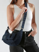 Schoudertas Cargo Denim Katoen Basilic pepper Blauw cargo denim BCAD04-vue-porte