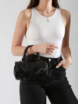 Cross Body Tas Strappy Leder Basilic pepper Zwart strappy BSTR01-vue-porte