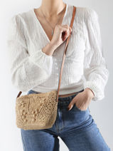 Cross Body Tas Raphia Raphia Gerard darel Beige raphia DBS89454-vue-porte