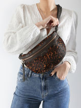 Belt Bag Othilia Luipaard Leder Vanessa bruno Bruin cabas 11V40878-vue-porte