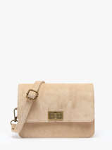 Cross Body Tas Velvet Leder Milano Beige velvet VE24115