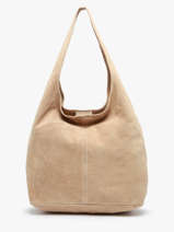 Schoudertas Velvet Leder Milano Beige velvet VE24062B