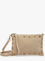 Cross Body Tas Velvet Leder Milano Beige velvet VE241111