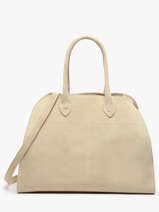 Schoudertas Velvet Leder Milano Beige velvet VE24118
