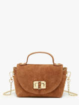 Cross Body Tas Velvet Leder Milano Bruin velvet VE24117