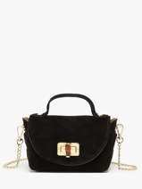 Cross Body Tas Velvet Leder Milano Zwart velvet VE24117
