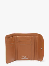 Portemonnee Leder Lancaster Beige sierra pm 3-vue-porte