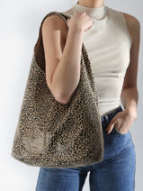 Schoudertas Velvet Leopardo Leder Milano Beige velvet leopardo VL24062-vue-porte