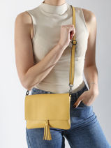 Cross Body Tas Caviar Leder Milano Geel caviar CA22112-vue-porte
