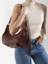 Schoudertas Sauvage Leder Milano Violet sauvage SA24111-vue-porte