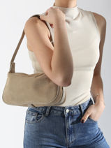 Schoudertas /cross Body Velvet Caviar Leder Milano Beige velvet caviar VC24113-vue-porte