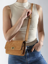 Cross Body Tas Velvet Leder Milano Bruin velvet VE24115-vue-porte