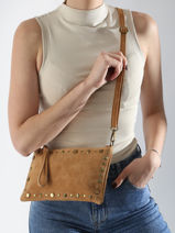 Cross Body Tas Velvet Leder Milano Bruin velvet VE241111-vue-porte