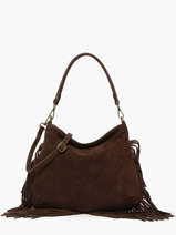 Cross Body Tas Velvet Leder Milano Bruin velvet VE241117