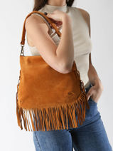 Cross Body Tas Velvet Leder Milano Bruin velvet VE241117-vue-porte
