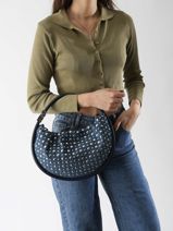 Schoudertas M Domino Denim En Studs Sonia rykiel Blauw domino SA17CO66-vue-porte