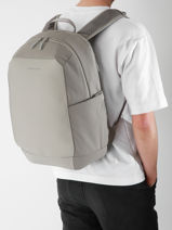 Rugzak 2 Compartimenten Met 15" Laptopvak Kapten and son Grijs backpack OSLO-vue-porte