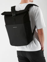 Rugzak 1 Compartiment Met 14" Laptopvak Kapten and son Zwart backpack LUNDBAS-vue-porte