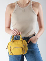 Cross Body Tas Vintage Leder Nat et nin Geel vintage MICRMACY-vue-porte