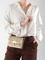 Cross Body Tas Moon Leder Vanessa bruno Beige moon 15V40326-vue-porte