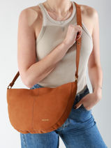 Cross Body Tas Vintage Leder Nat et nin Bruin vintage RODEO-vue-porte