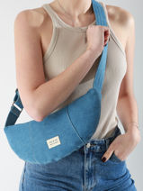 Cross Body Tas Denim Katoen Nat et nin Blauw denim DE-vue-porte