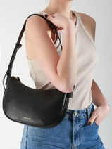 Cross Body Tas Vintage Leder Nat et nin Zwart vintage LUNE-vue-porte